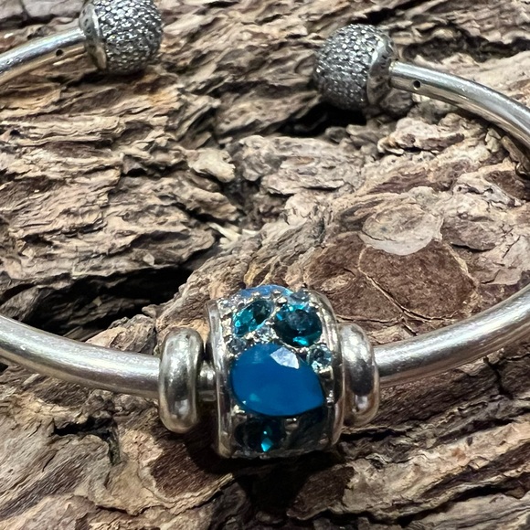 New Chamilia Swarovski Crystals Charm Mosaic Blue Multi Silver Bead Murano - Picture 13 of 13